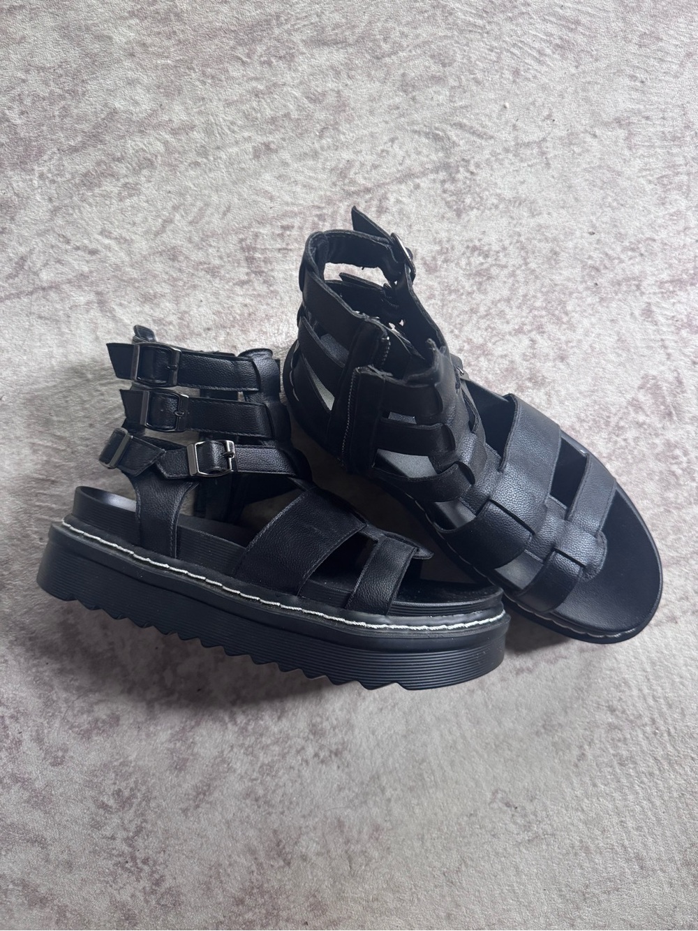 Madden Girl Black Strappy Platform Gladiator Sandals